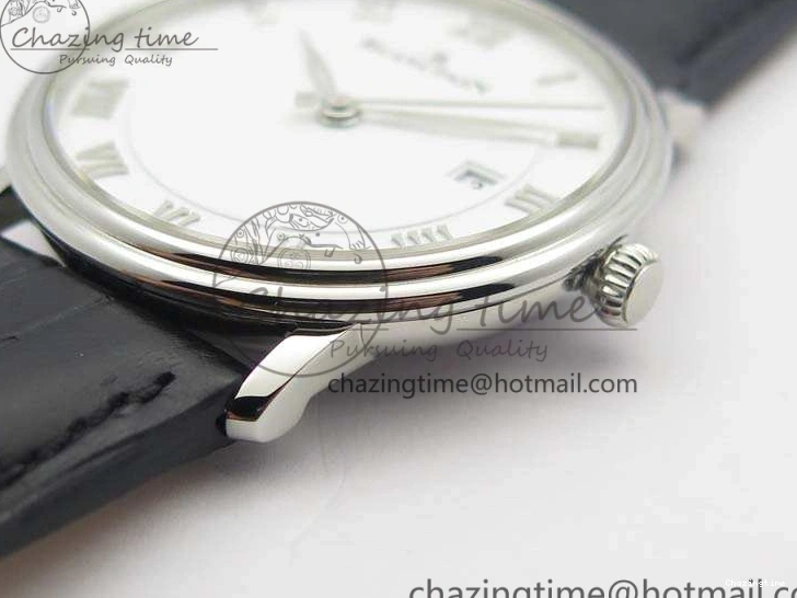 0326 Villeret 6651 SS ZF 1:1 Best Edition White Dial On Black Leather Strap A Practical 8098
